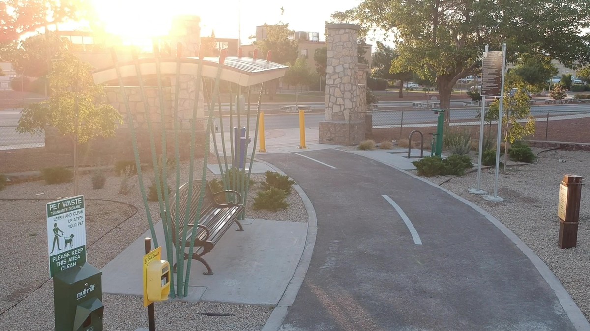 Playa drain trail amenities at sunset