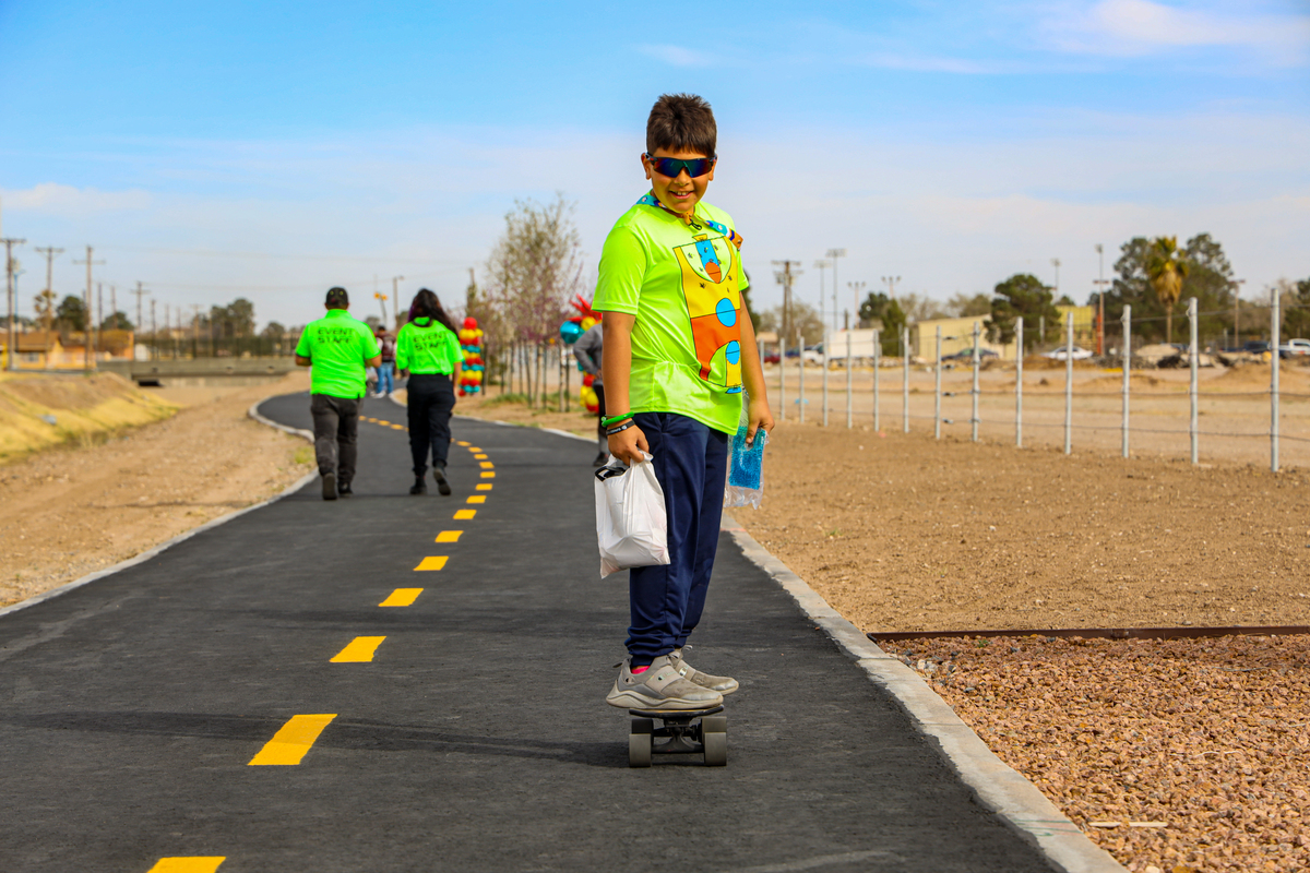 Kid on skateboard