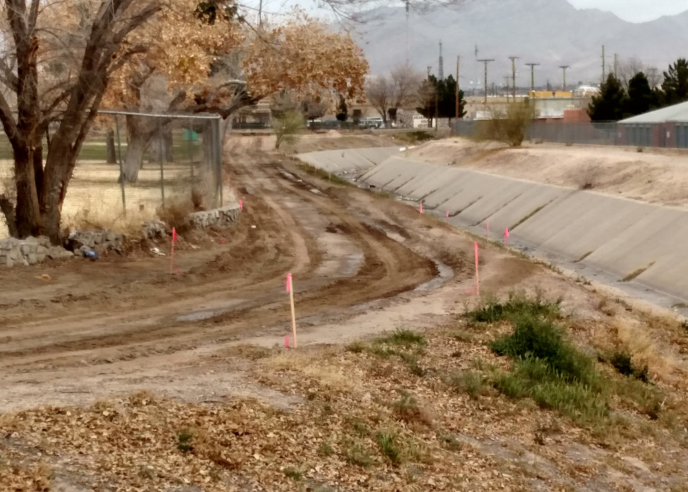 Construction on the Playa Drain Trail has begun