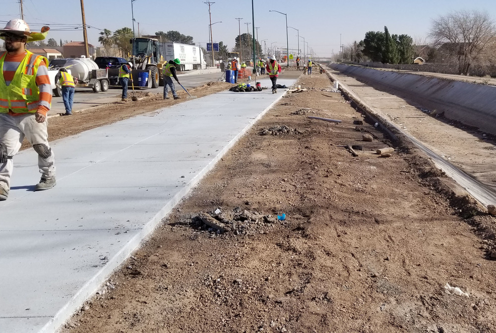 New trail segment under construction along the Franklin Canal
