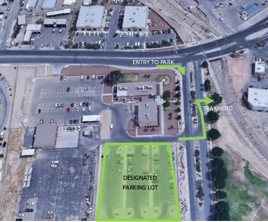 Newly designated parking for Playa Drain Trail users