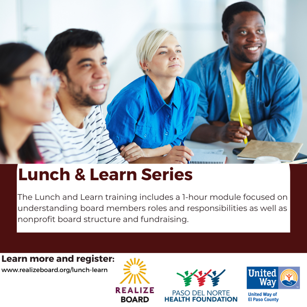 REALIZE Board – April Lunch and Learn Sessions – In Person!